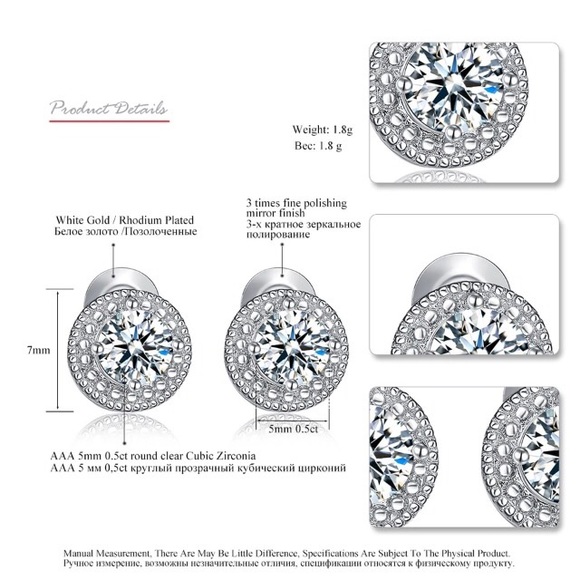 NEW!💙💎BEAUTIFUL LITTLE CZ STUDS!💎💙TOP QUALITY! - Picture 2 of 5